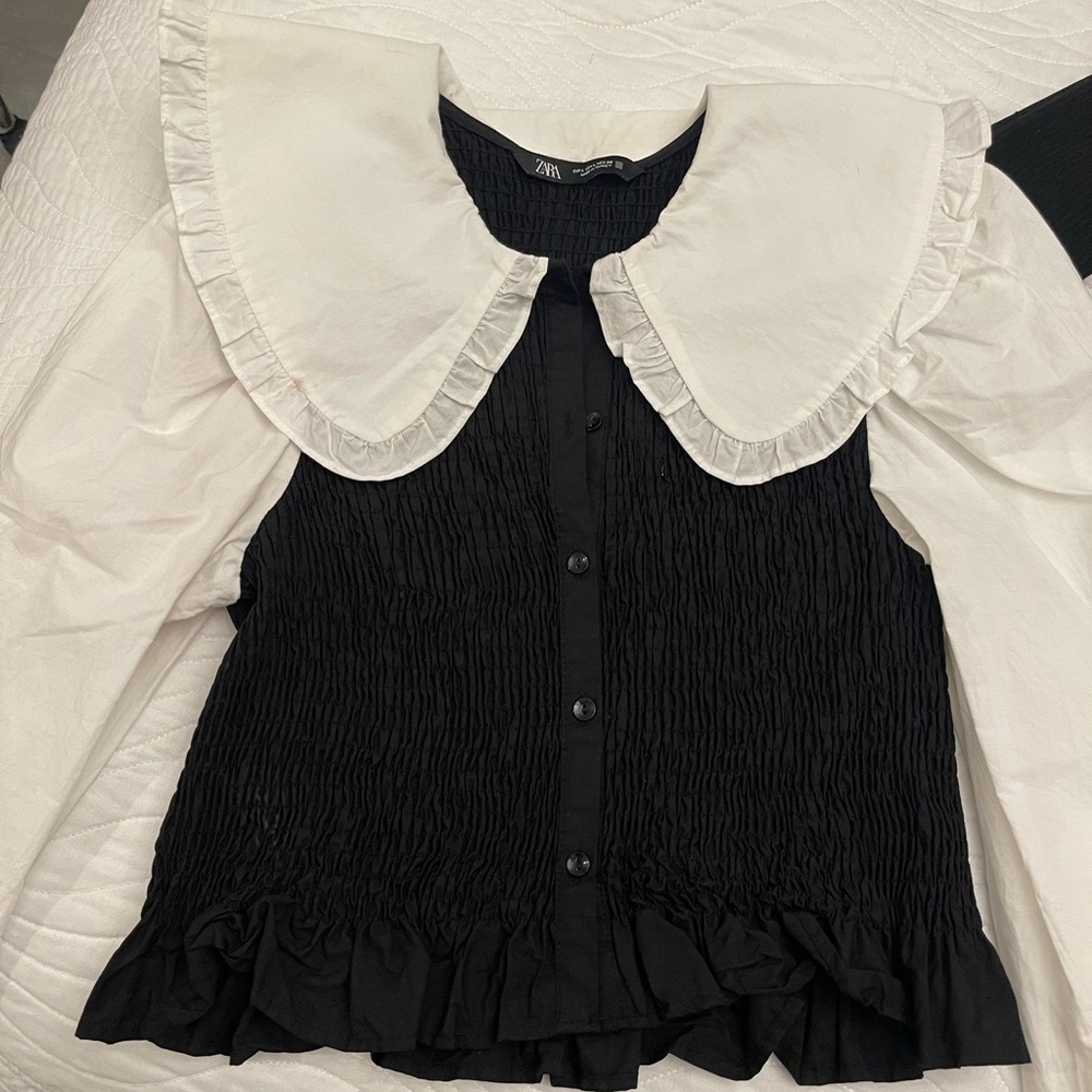 Zara Black and White Women's Top